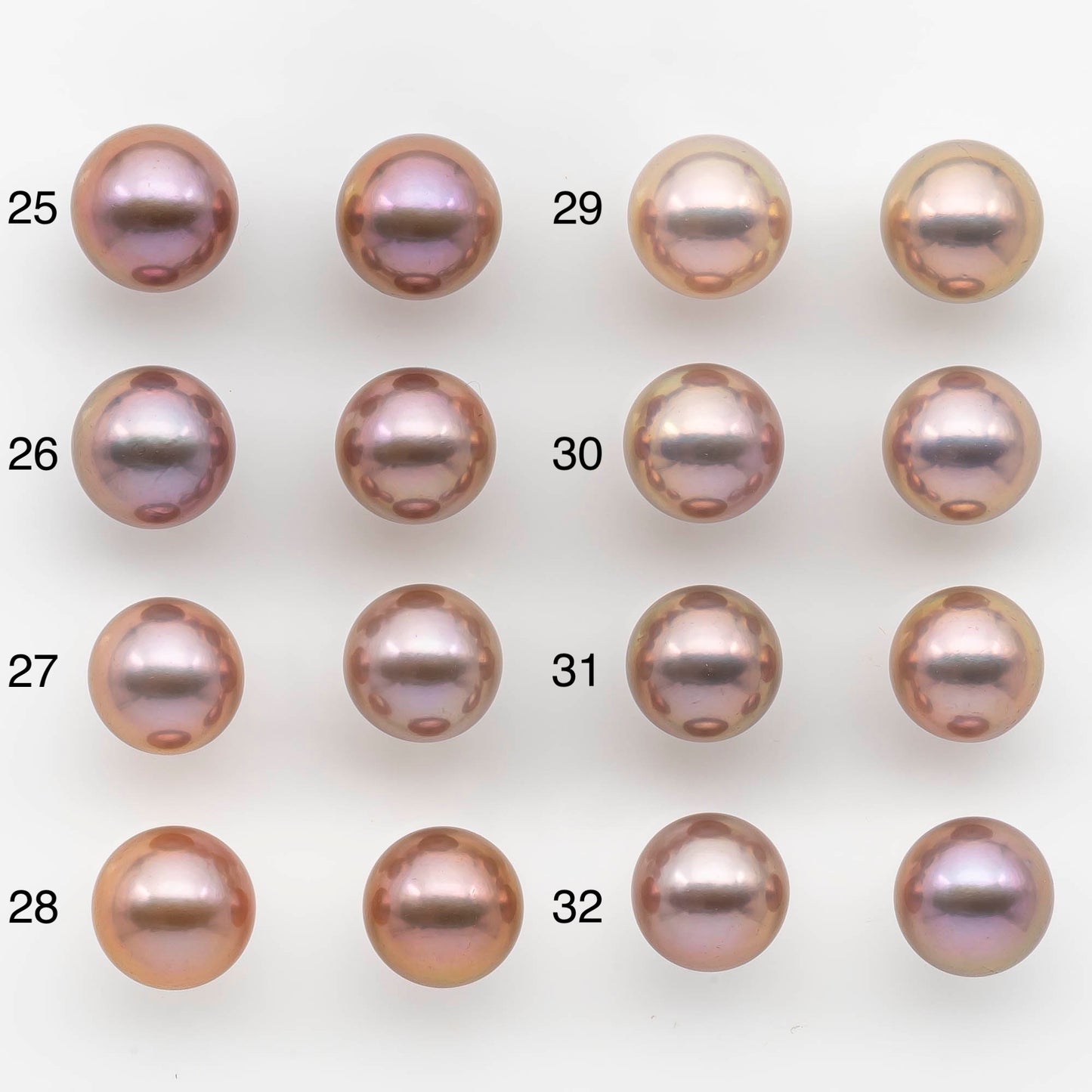 12-13mm Matching Pairs Round Edison Pearl with Natural Color and High Luster, SKU # 2480EP