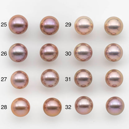 12-13mm Matching Pairs Round Edison Pearl with Natural Color and High Luster, SKU # 2480EP