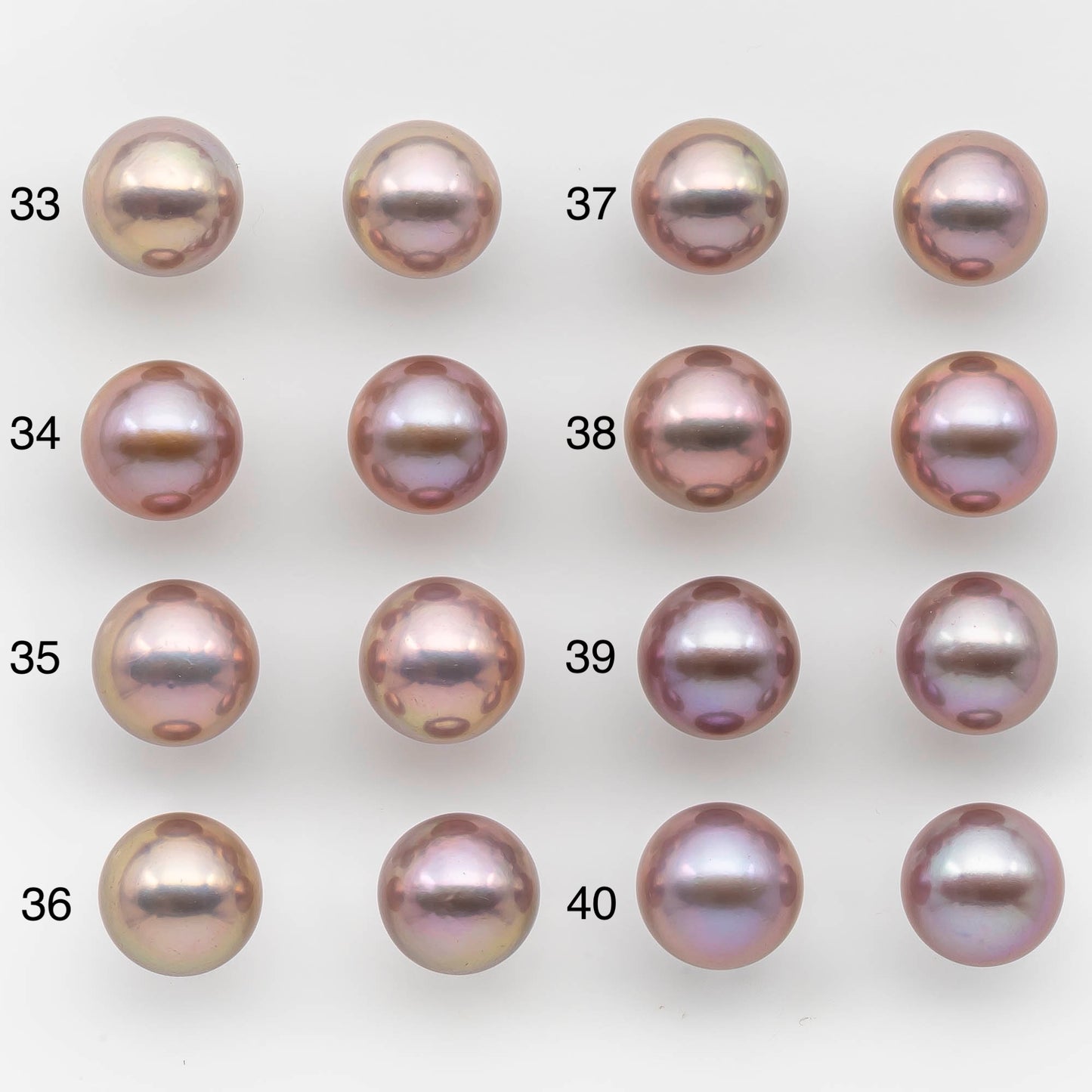 12-13mm Matching Pairs Round Edison Pearl with Natural Color and High Luster, SKU # 2480EP