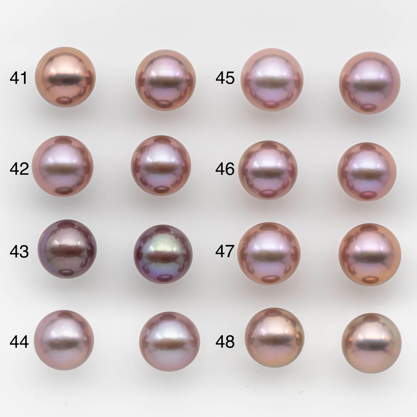 12-13mm Matching Pairs Round Edison Pearl with Natural Color and High Luster, SKU # 2480EP