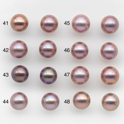 12-13mm Matching Pairs Round Edison Pearl with Natural Color and High Luster, SKU # 2480EP