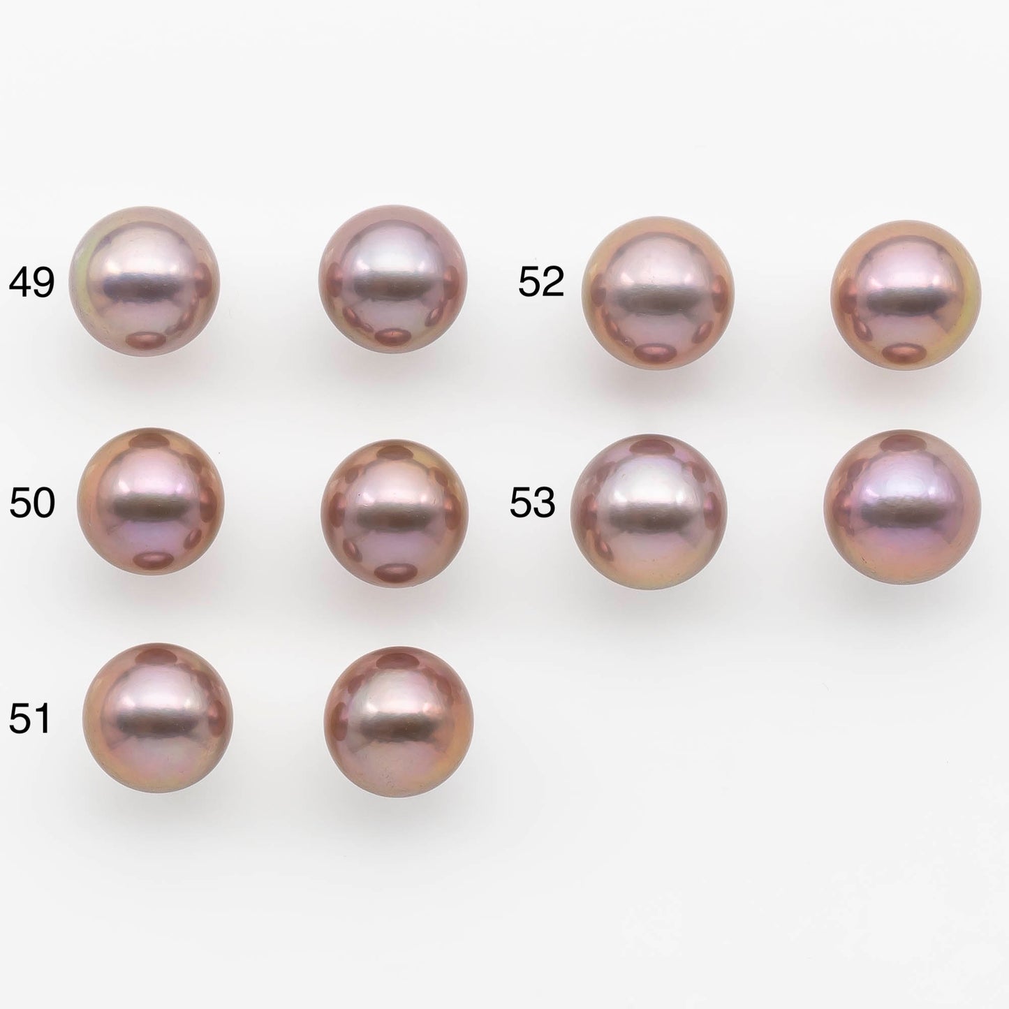 12-13mm Matching Pairs Round Edison Pearl with Natural Color and High Luster, SKU # 2480EP