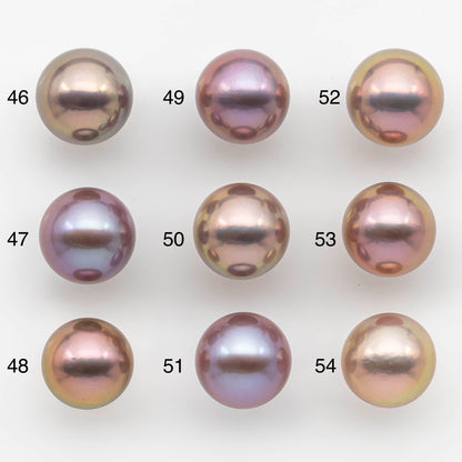 12-13mm Edison Pearl Round Natural Colors with High Luster, Undrilled, SKU # 2482EP