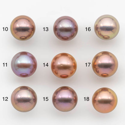 12-13mm Edison Pearl Round Natural Colors with High Luster, Undrilled, SKU # 2481EP