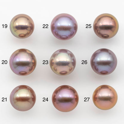 12-13mm Edison Pearl Round Natural Colors with High Luster, Undrilled, SKU # 2481EP