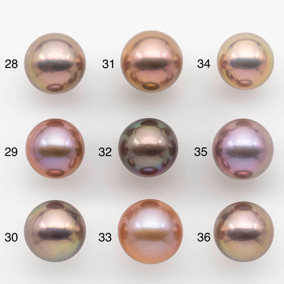 12-13mm Edison Pearl Round Natural Colors with High Luster, Undrilled, SKU # 2481EP