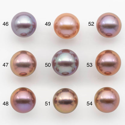 12-13mm Edison Pearl Round Natural Colors with High Luster, Undrilled, SKU # 2481EP