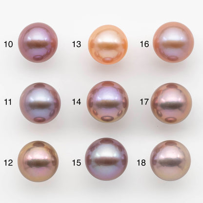 12-13mm Edison Pearl Round Natural Colors with High Luster, Undrilled, SKU # 2482EP
