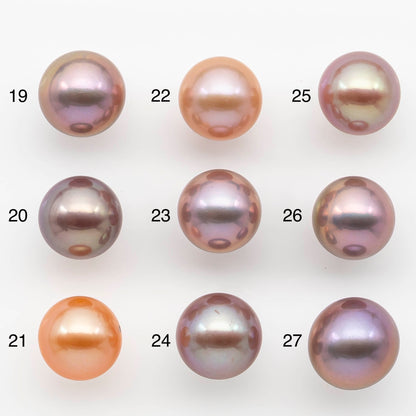 12-13mm Edison Pearl Round Natural Colors with High Luster, Undrilled, SKU # 2482EP