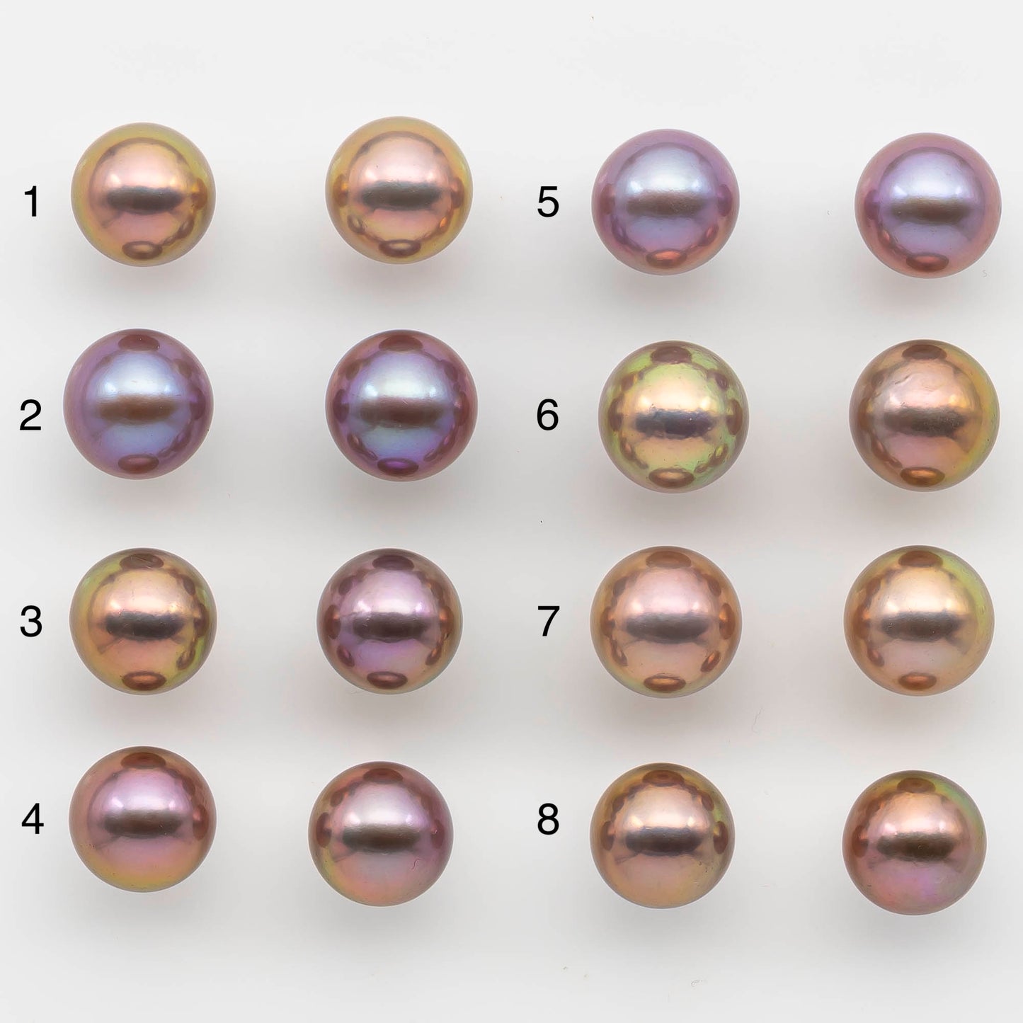 12-13mm Matching Pairs Round Edison Pearl with Natural Color and High Luster, SKU # 2479EP
