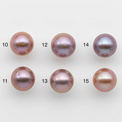 13-14mm Edison Pearl Round Natural Lavender Colors with High Luster, Undrilled, SKU # 2487EP