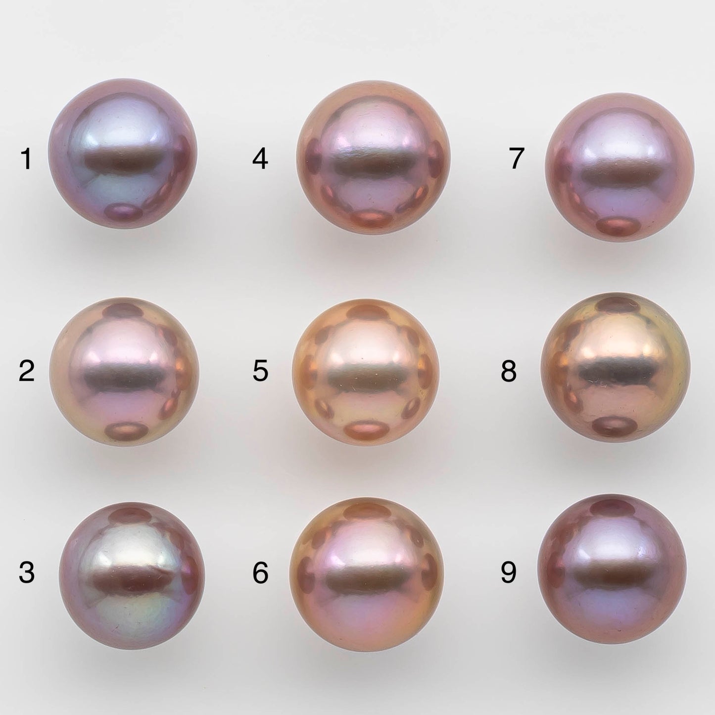 13-14mm Edison Pearl Round Natural Lavender Colors with High Luster, Undrilled, SKU # 2486EP