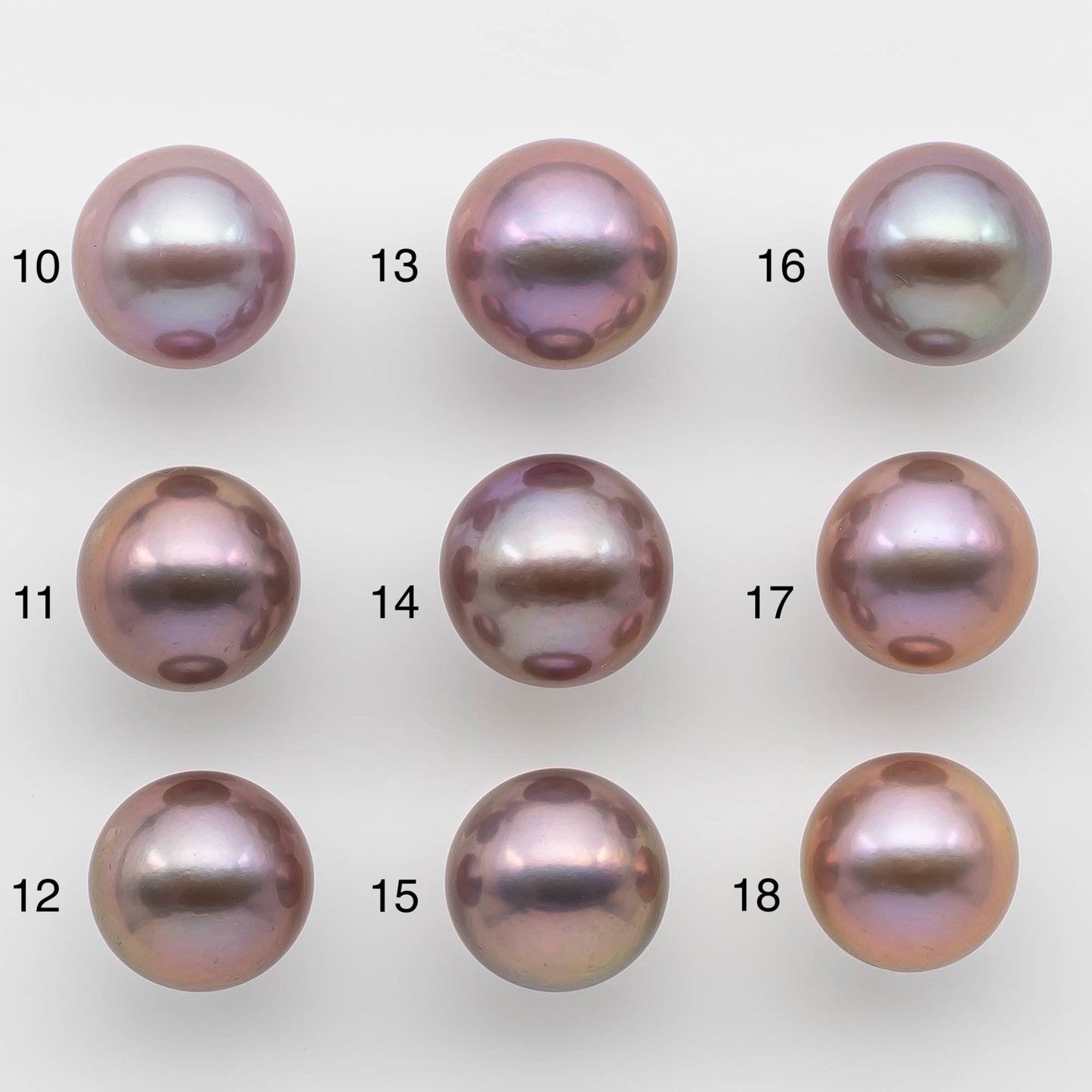 13-14mm Edison Pearl Round Natural Lavender Colors with High Luster, Undrilled, SKU # 2486EP