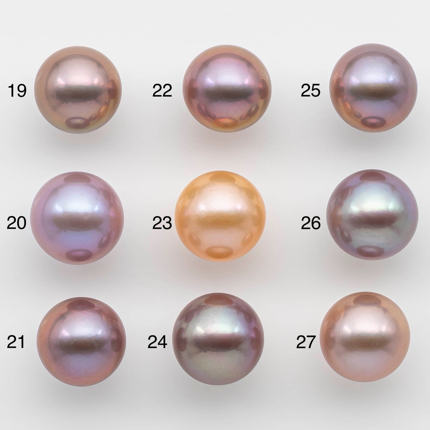 13-14mm Edison Pearl Round Natural Lavender Colors with High Luster, Undrilled, SKU # 2486EP