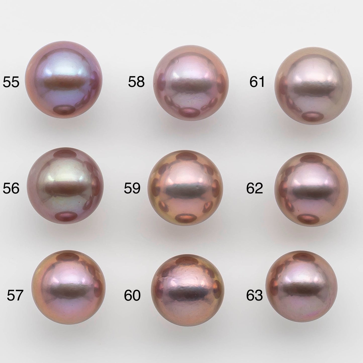 13-14mm Edison Pearl Round Natural Lavender Colors with High Luster, Undrilled, SKU # 2486EP