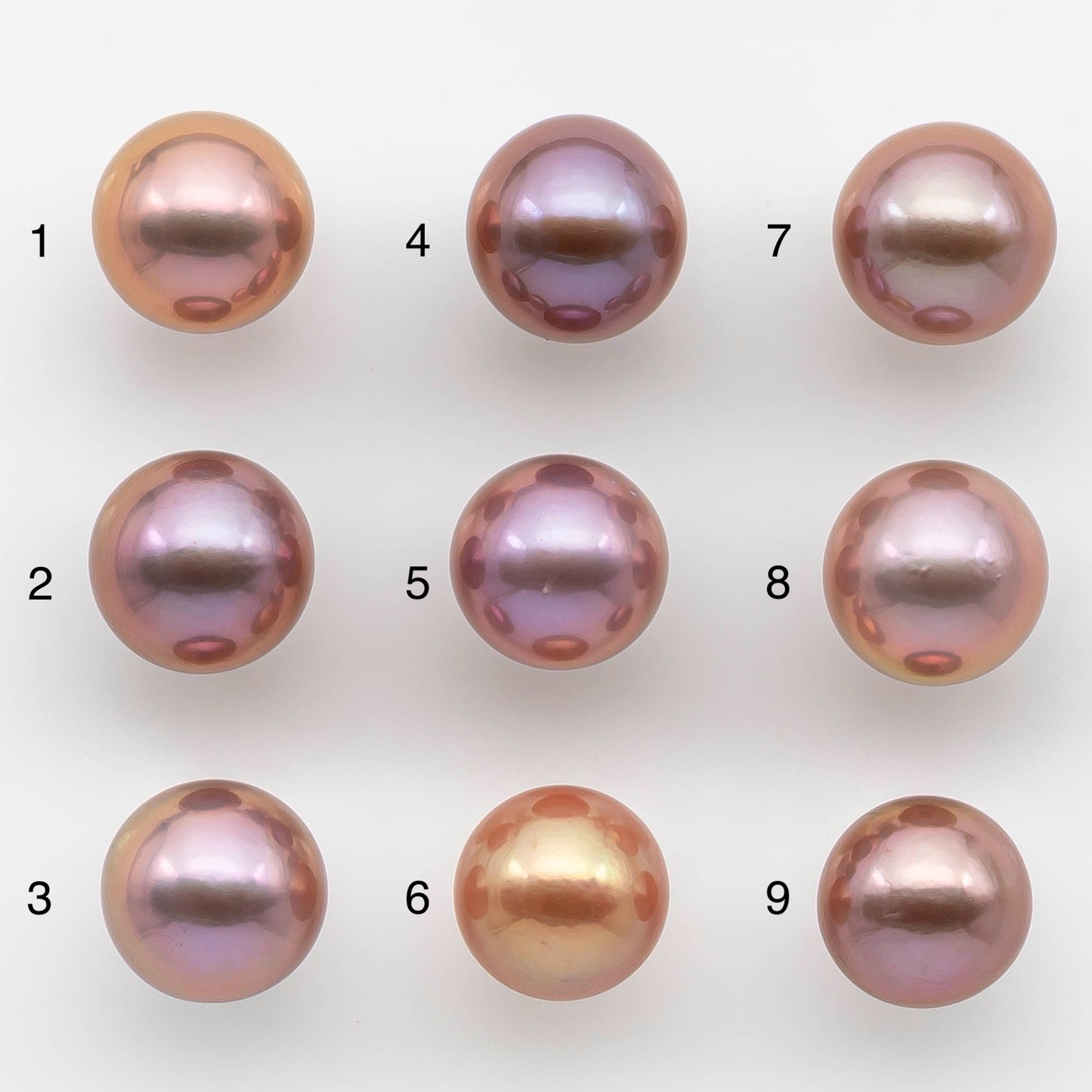 12-13mm Edison Pearl Round Natural Lavender Colors with High Luster, Undrilled, SKU # 2485EP