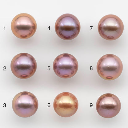12-13mm Edison Pearl Round Natural Lavender Colors with High Luster, Undrilled, SKU # 2485EP
