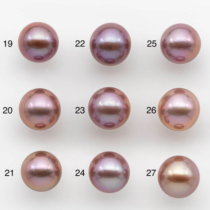 12-13mm Edison Pearl Round Natural Lavender Colors with High Luster, Undrilled, SKU # 2485EP