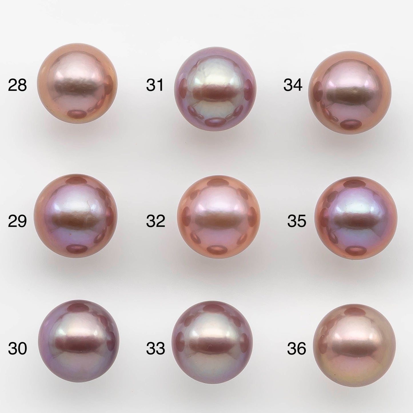 12-13mm Edison Pearl Round Natural Lavender Colors with High Luster, Undrilled, SKU # 2485EP