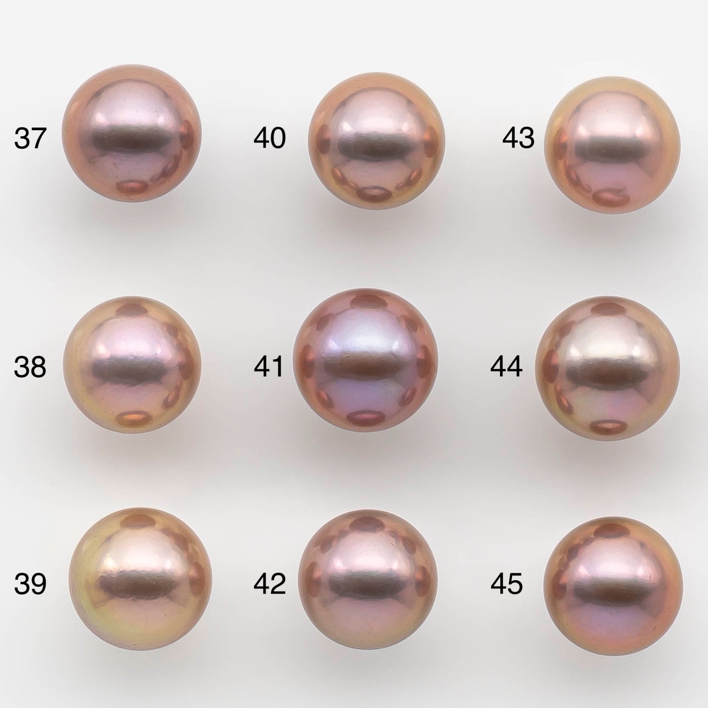 12-13mm Edison Pearl Round Natural Lavender Colors with High Luster, Undrilled, SKU # 2485EP