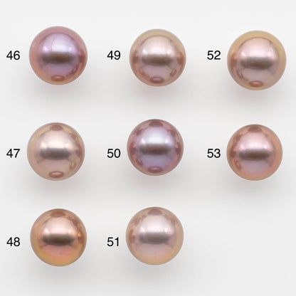 12-13mm Edison Pearl Round Natural Lavender Colors with High Luster, Undrilled, SKU # 2485EP