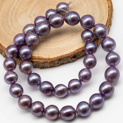 10-12mm Edison Pearl with High Luster, Natural Freshwater Pearl Bead Color, Full Strand, SKU# 2492EP
