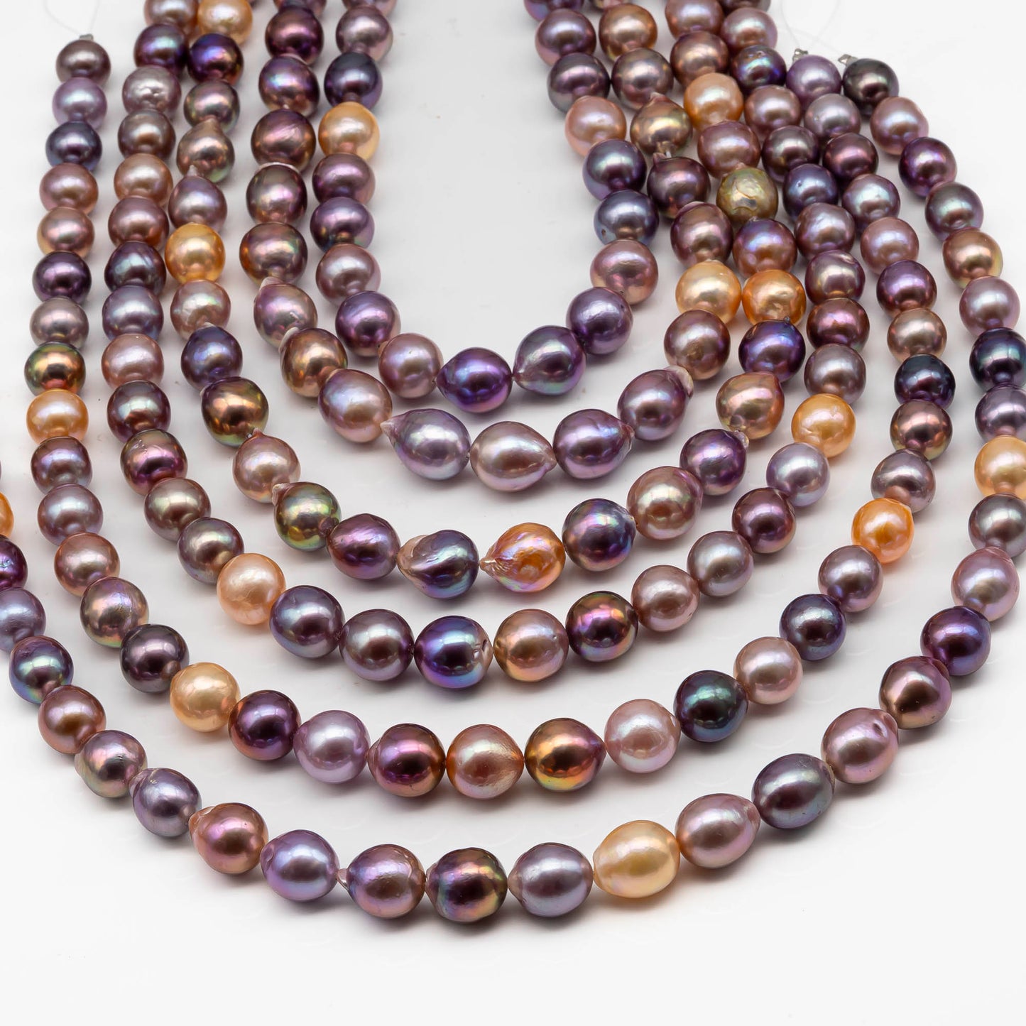 10-12mm  Edison Pearl Strand with Amazing High Luster and All Natural Colors, SKU # 2491EP