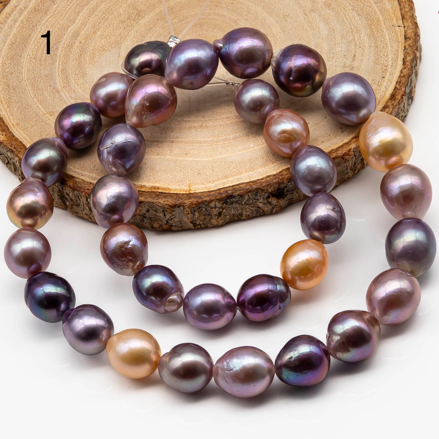 10-12mm  Edison Pearl Strand with Amazing High Luster and All Natural Colors, SKU # 2491EP