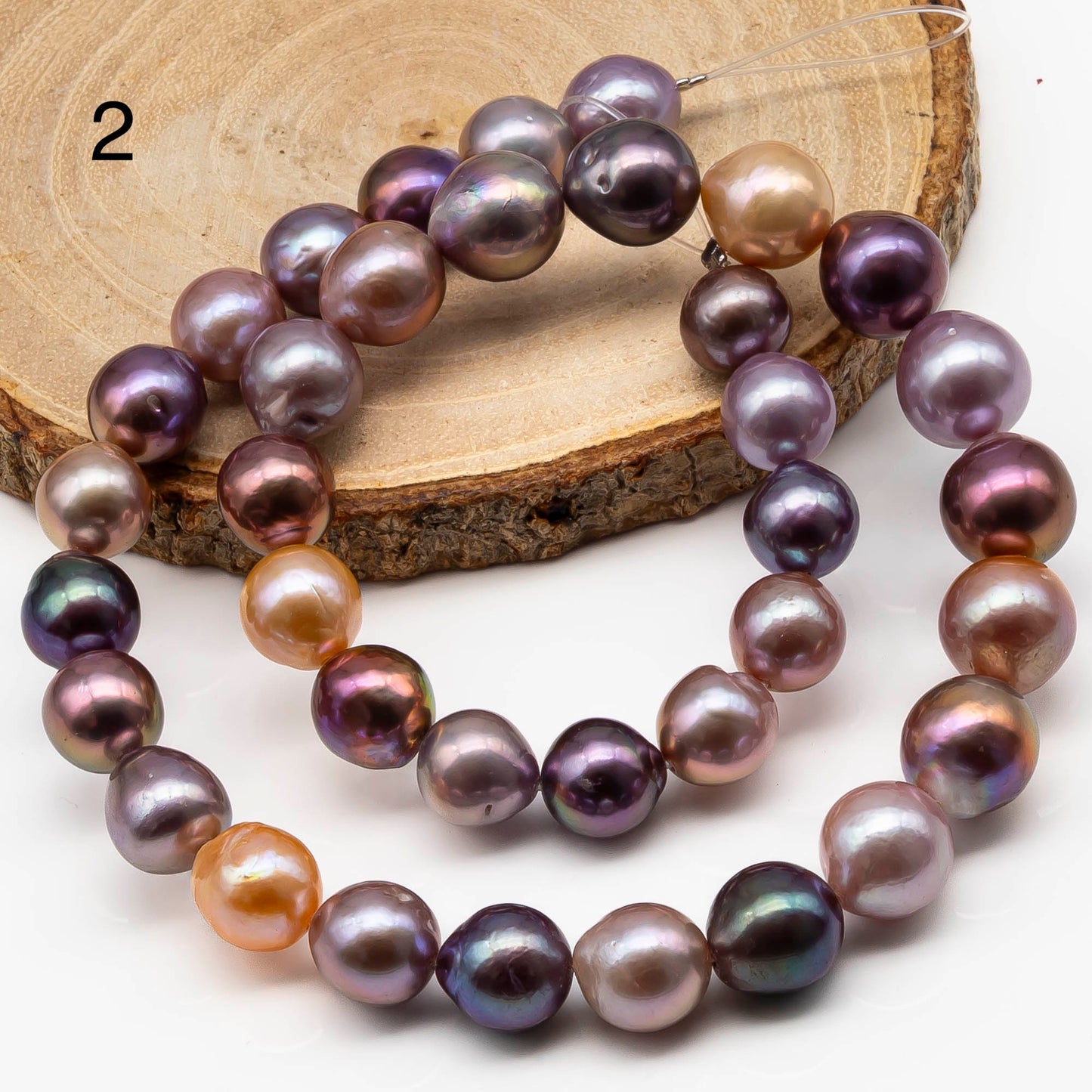 10-12mm  Edison Pearl Strand with Amazing High Luster and All Natural Colors, SKU # 2491EP