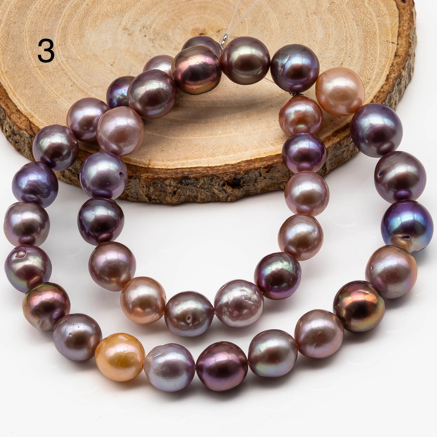10-12mm  Edison Pearl Strand with Amazing High Luster and All Natural Colors, SKU # 2491EP