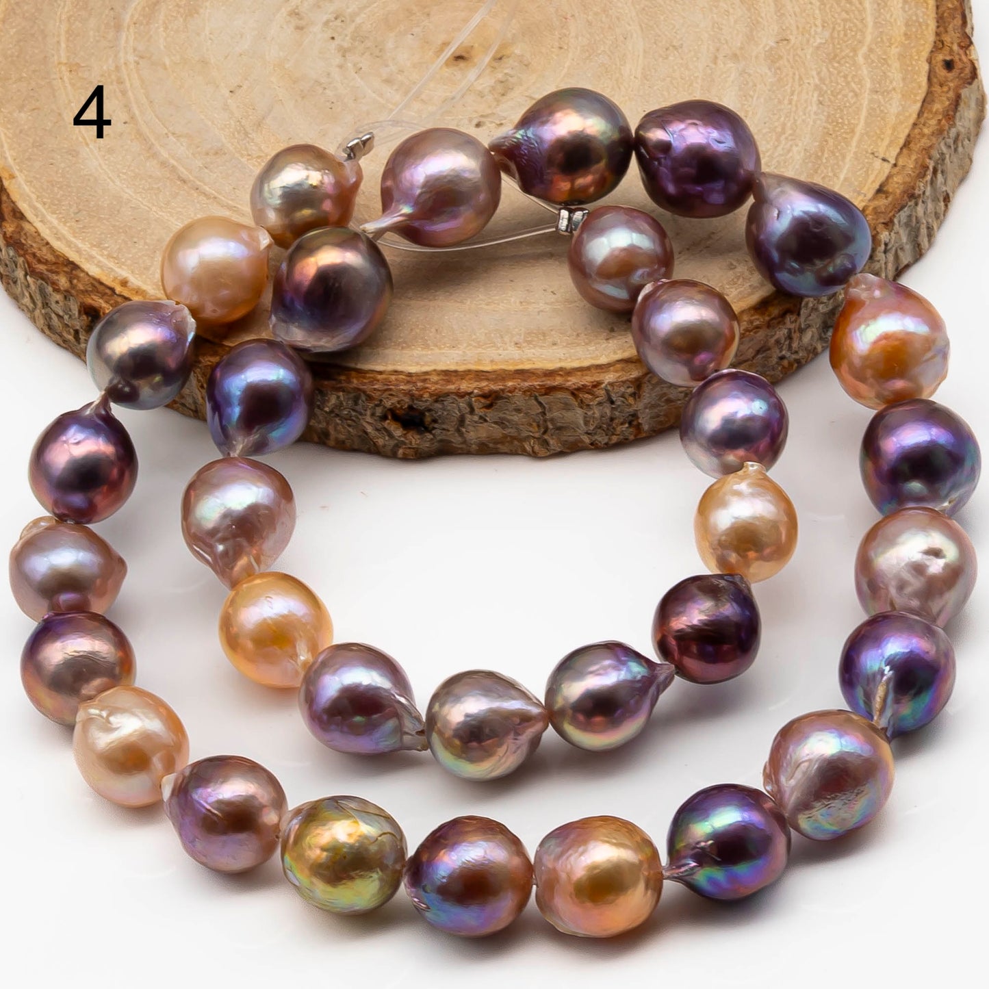 10-12mm  Edison Pearl Strand with Amazing High Luster and All Natural Colors, SKU # 2491EP