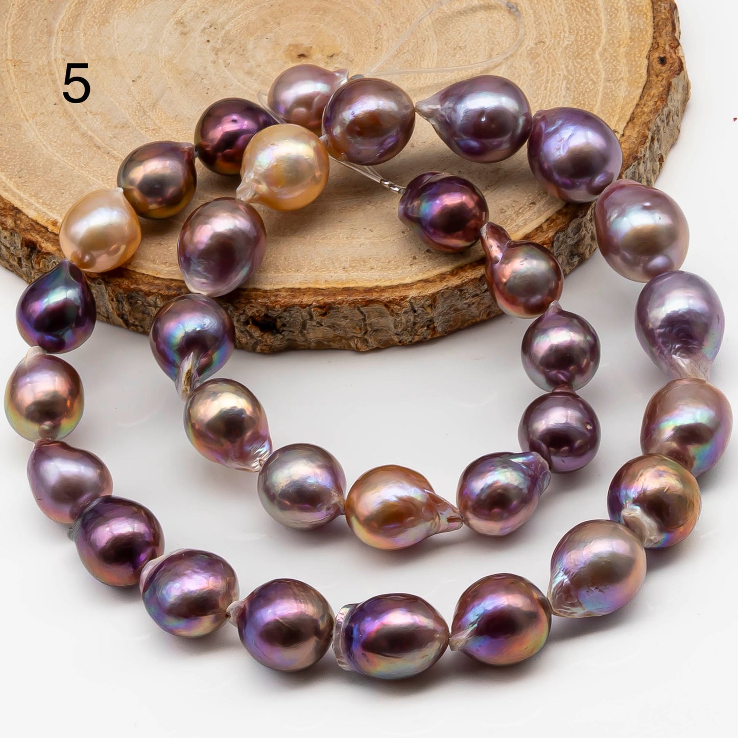 10-12mm  Edison Pearl Strand with Amazing High Luster and All Natural Colors, SKU # 2491EP
