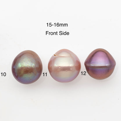 15-17mm Loose Edison Pearl, Freshwater Pearl in Natural Colors with High Luster, Single Pice for Jewelry Making, No Hole, SKU # 3218EP