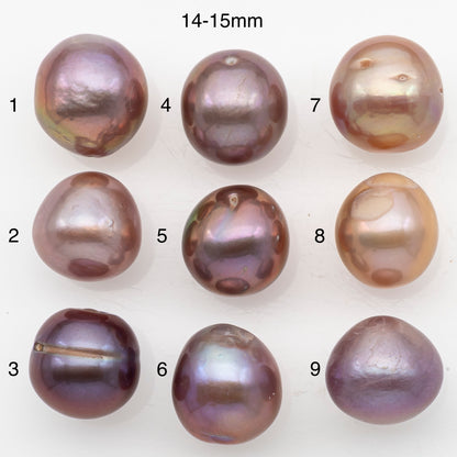 13-15mm Loose Edison Pearl, Freshwater Pearl in Natural Colors with High Luster, Single Pice for Jewelry Making, No Hole, SKU # 3217EP