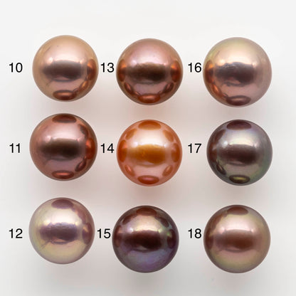 13-14mm Edison Pearl Round Natural Coors and Super High Luster in Undrilled, Half Drilled, Full Drilled or Large Hole, SKU # 1777EP