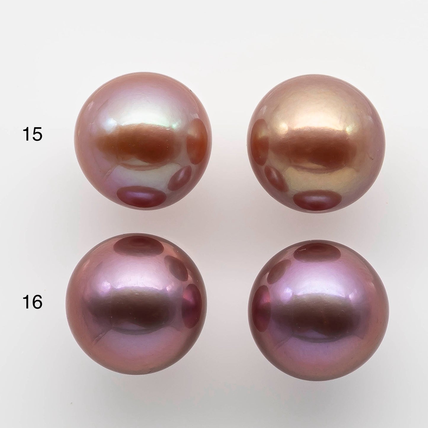 12-13mm Edison Pearl Round Matching Pair in All Natural Colors and High Luster, Half Drilled for Making Earring, SKU # 1779EP