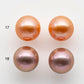 12-13mm Edison Pearl Round Matching Pair in All Natural Colors and High Luster, Half Drilled for Making Earring, SKU # 1779EP