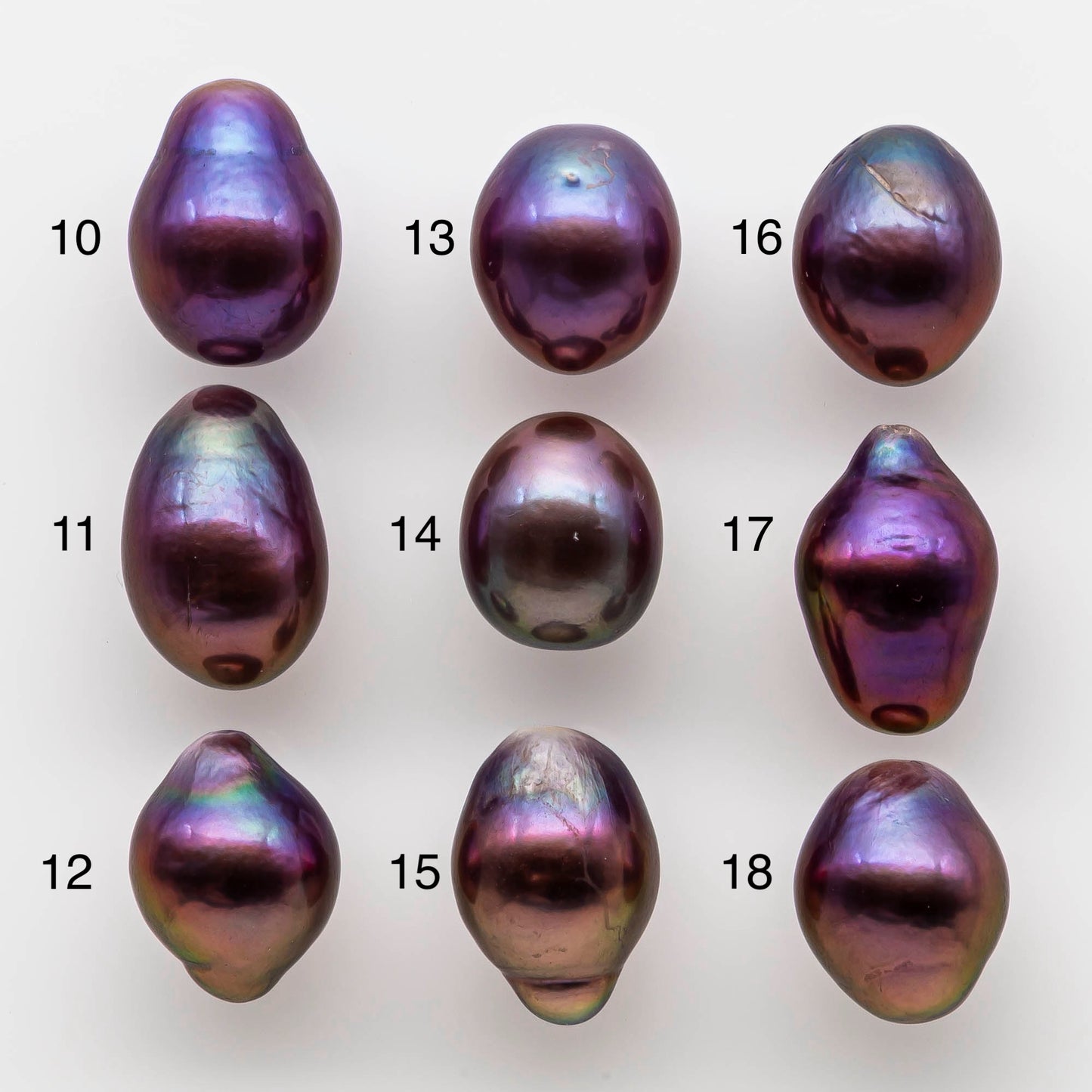 WOW 10-11mm Edison Pearl Drops with Natural Colors in Metallic Iridescent and Unbelievable Lusters, Undrilled or Large Hole, SKU # 1784EP
