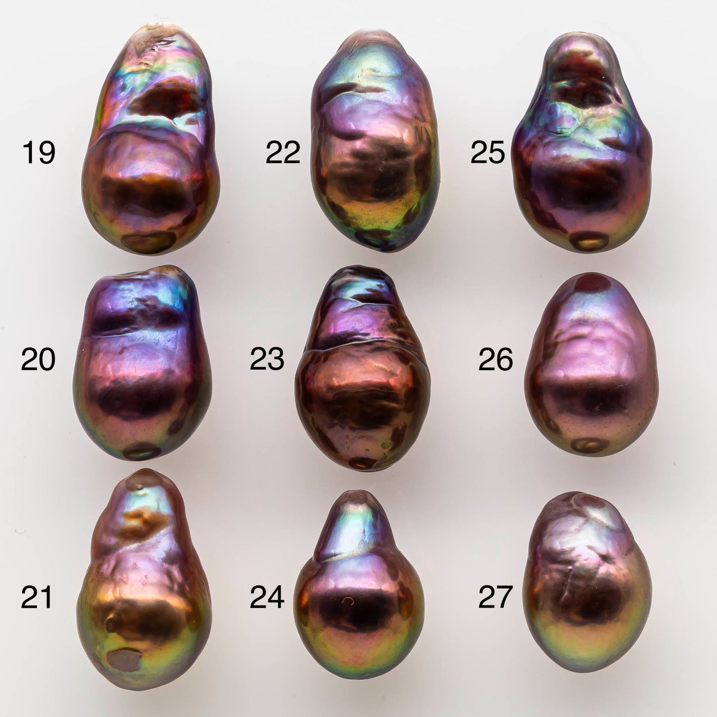 Iridescence 10-11mm Edison Pearl Drops with Intensive Luster and Rare Natural Colors in Undrilled or Large Hole, SKU # 1786EP