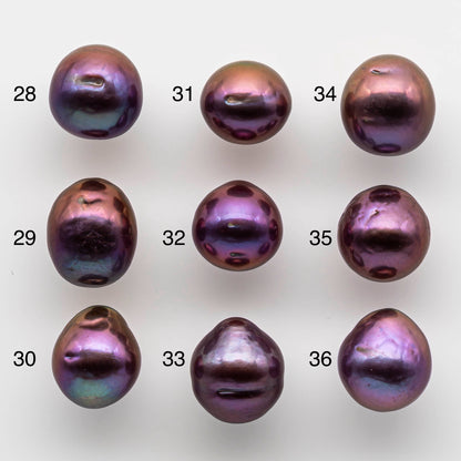 10-11mm Edison Pearl Drops in Metallic Iridescent and Beautiful Luster with Blemishes, Choose Undrilled or Large Hole, SKU # 1790EP
