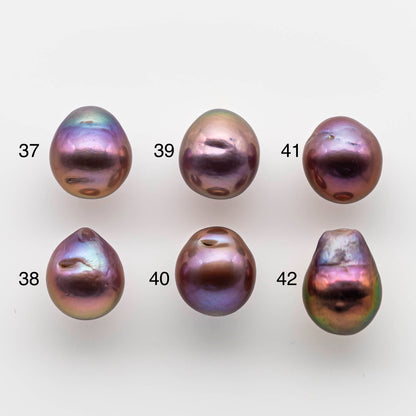 10-11mm Edison Pearl Drops in Metallic Iridescent and Beautiful Luster with Blemishes, Choose Undrilled or Large Hole, SKU # 1790EP