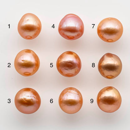 10-11mm Loose Edison Pearls Drops in Natural Peach or Orange Color with Amazing Luster with Blemishes, Undrilled or Large Hole, SKU # 1792EP