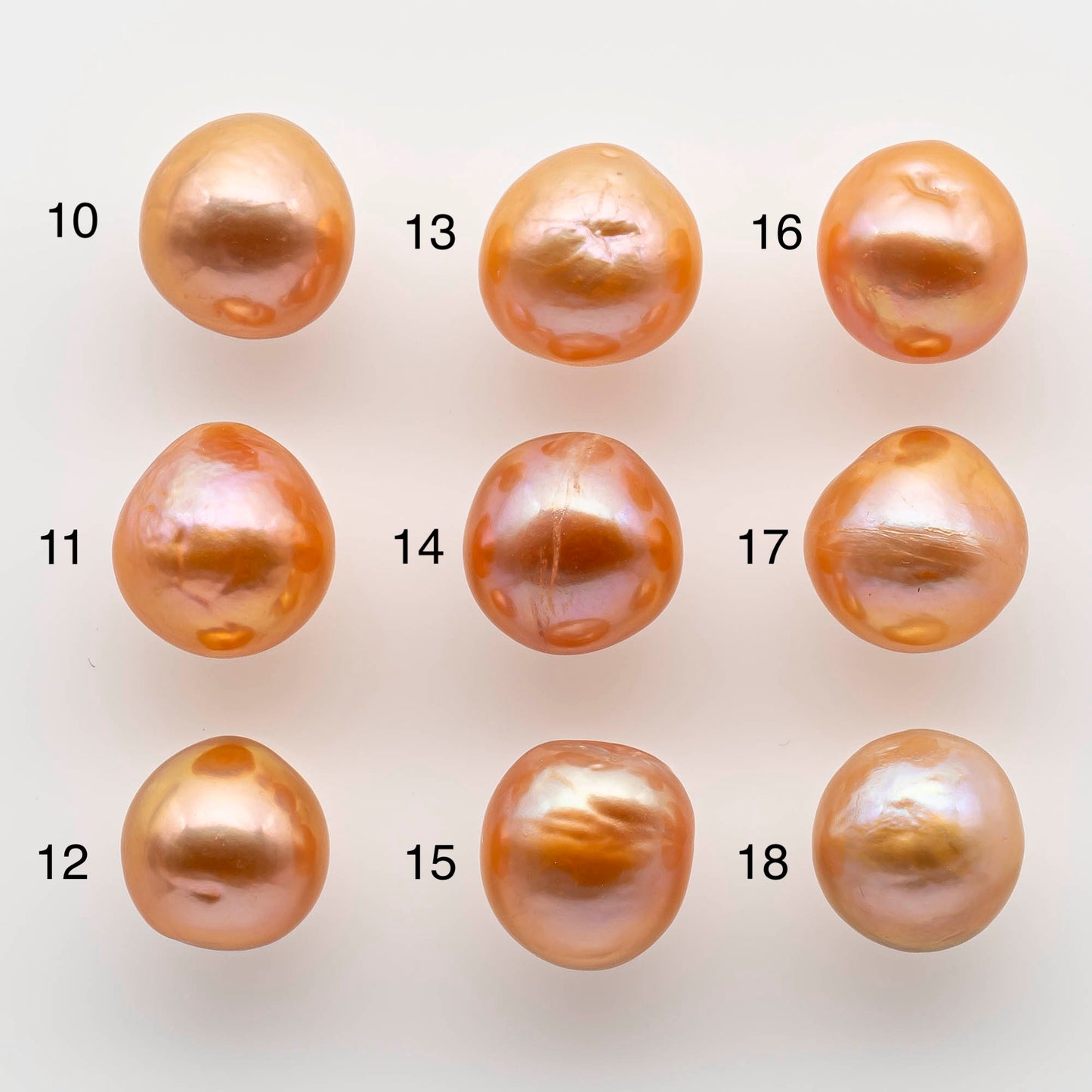 10-11mm Loose Edison Pearls Drops in Natural Peach or Orange Color with Amazing Luster with Blemishes, Undrilled or Large Hole, SKU # 1792EP