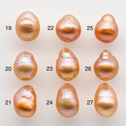 10-11mm Edison Pearl Drops or Baroque in Natural Dark or light Champagne Colors with Amazing Luster Undrilled or Large Hole, SKU # 1793EP