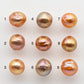 10-11mm Near Round Edison Pearls in Natural Champagne Colors with Beautiful Lusters, Choose Undrilled or Large Hole, SKU # 1794EP