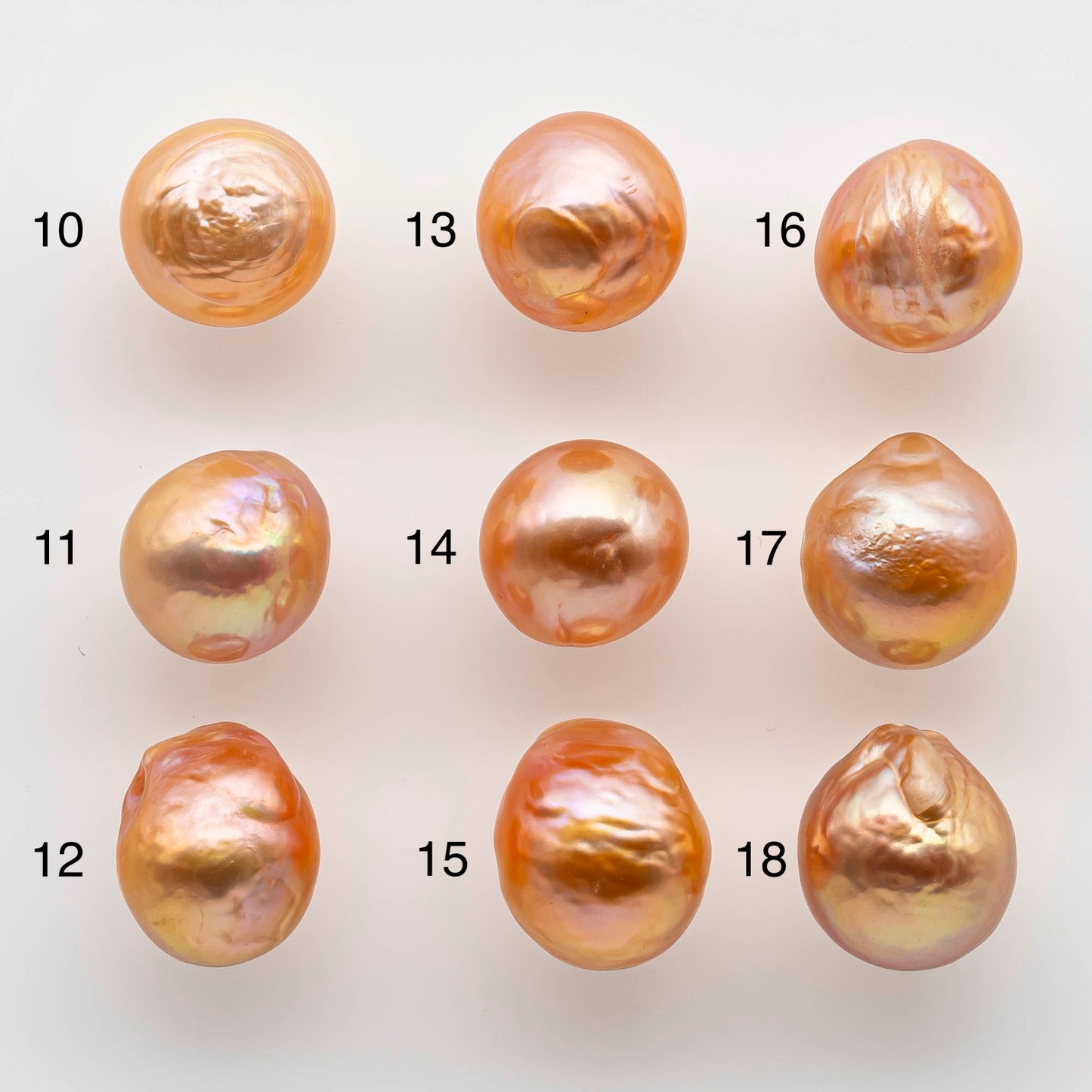 10-11mm Near Round Edison Pearls in Natural Champagne Colors with Beautiful Lusters, Choose Undrilled or Large Hole, SKU # 1794EP