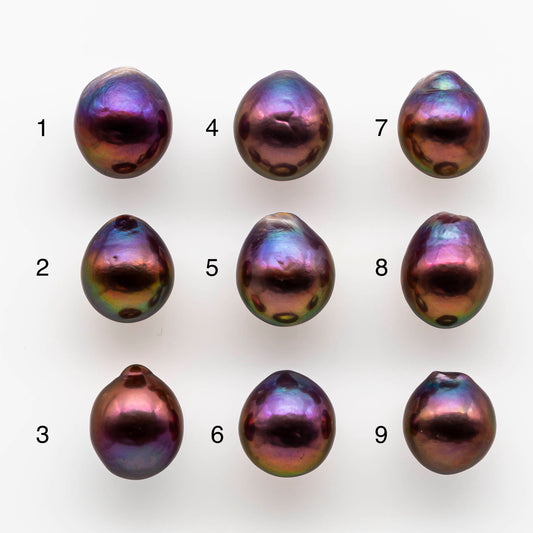 11-12mm Edison Pearl Drop with Intensive Luster and Natural Lavender Color, Undrilled, Half Drilled, Full Drilled or Large Hole, SKU# 1796EP