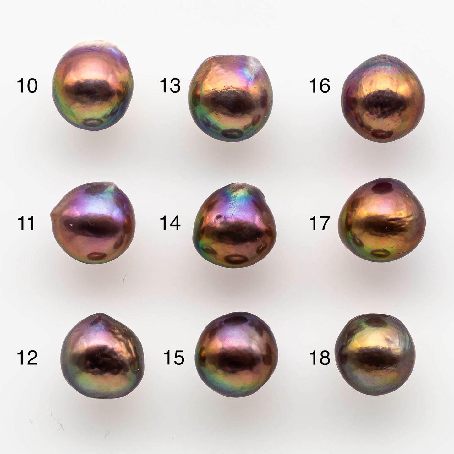 11-12mm Edison Pearl Drop in Natural Metallic Purple with Brown and Green Tones, Amazing Luster in Undrilled or Large Hole, SKU # 1798EP