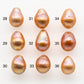 11-12mm Edison Pearl Drops in Natural Dark Champagne Colors and Amazing Lusters from Undrilled or Large Hole, SKU # 1800EP