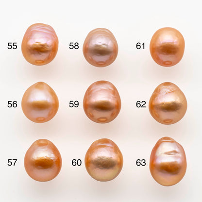 11-12mm Edison Pearl Drops in Natural Dark Champagne Colors and Amazing Lusters from Undrilled or Large Hole, SKU # 1800EP